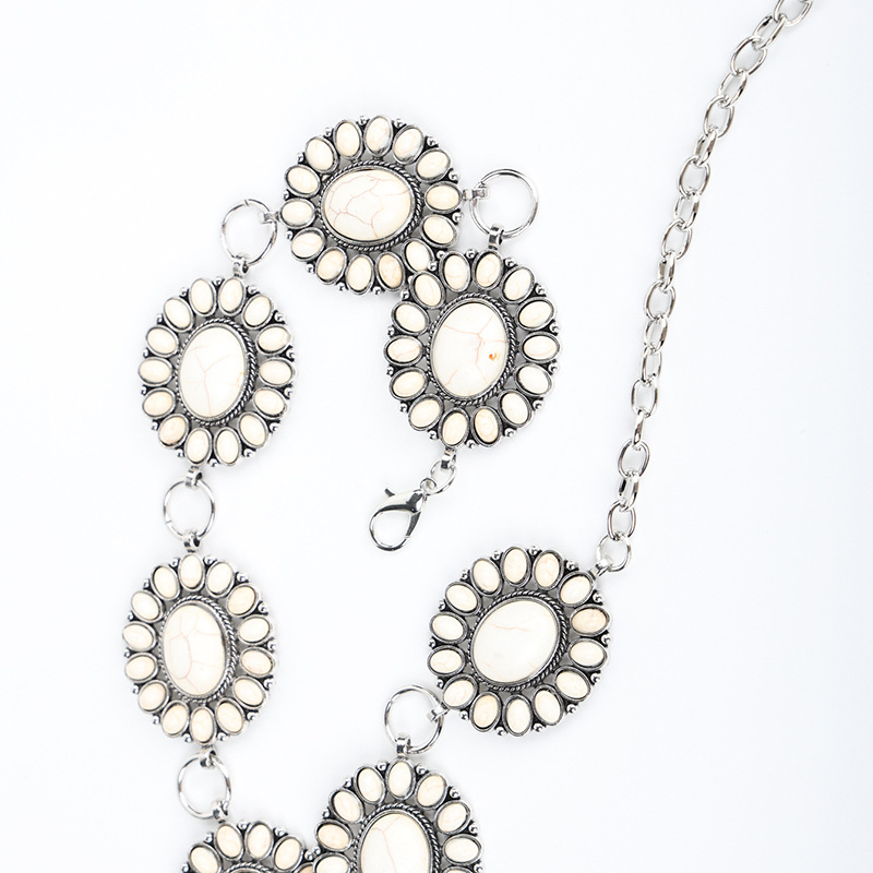 Catena per il corpo in stile bohemien con cintura intagliata in metallo con gioielli da donna alla moda in vita turchese_voghion.com