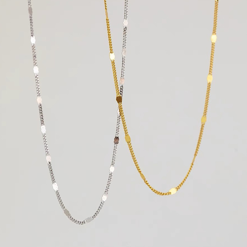 Sterling Necklace Wholesale Women's Flash Chain Snake Bone Chain High-end Niche Design ins Style Elegant Jewelry Accessories