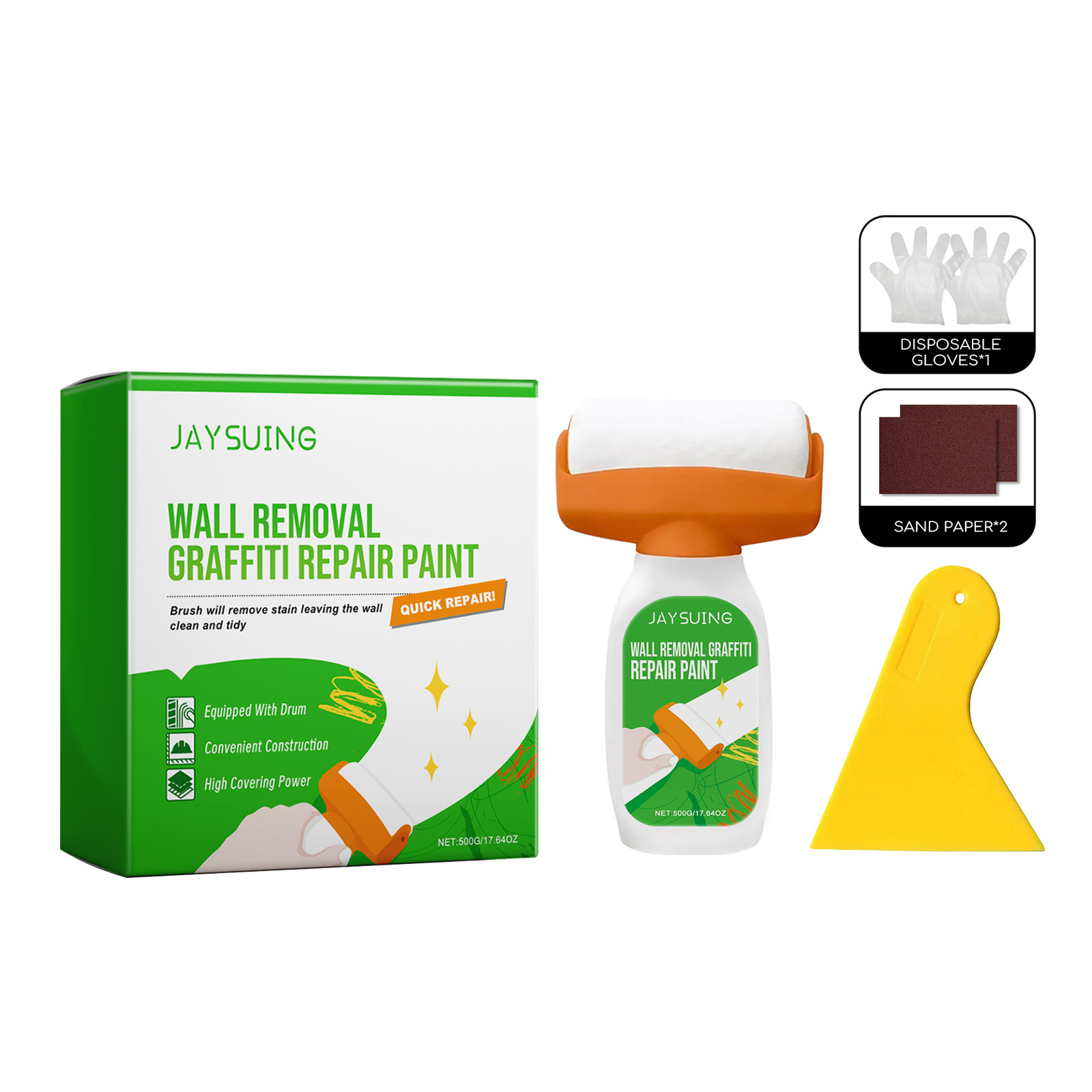 JAYSUING Wall Removal Graffiti Repair Paint, Wall Graffiti Stain Cover Repair Home Self-Painted Wall Paint_voghion.com