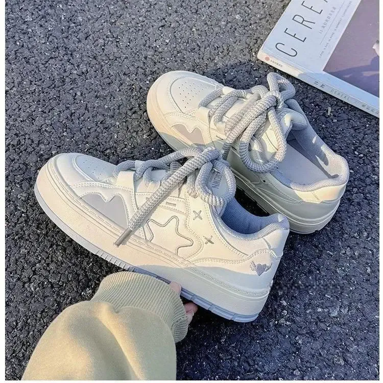 SHANPA Dolce Rosa Donna Sportivo Stile Coreano Moda Kawaii Patchwork Donna Sneakers Casual Leggero Scarpe con Lacci_voghion.com