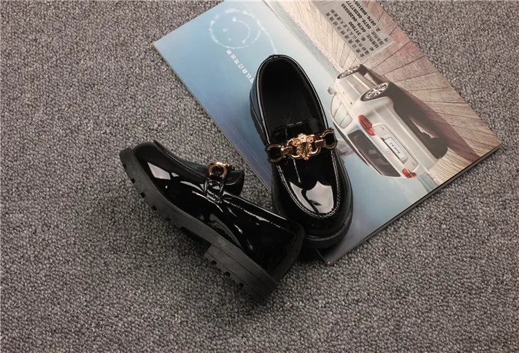 Mocassini da infilare in pelle verniciata per bambini, stile britannico, per bambine e ragazzi, taglie di scarpe da esibizione per studenti_voghion.com