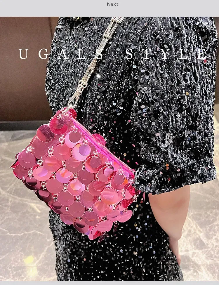 Borsa da sera con paillettes donna pochette borsa a spalla sposa_voghion.com