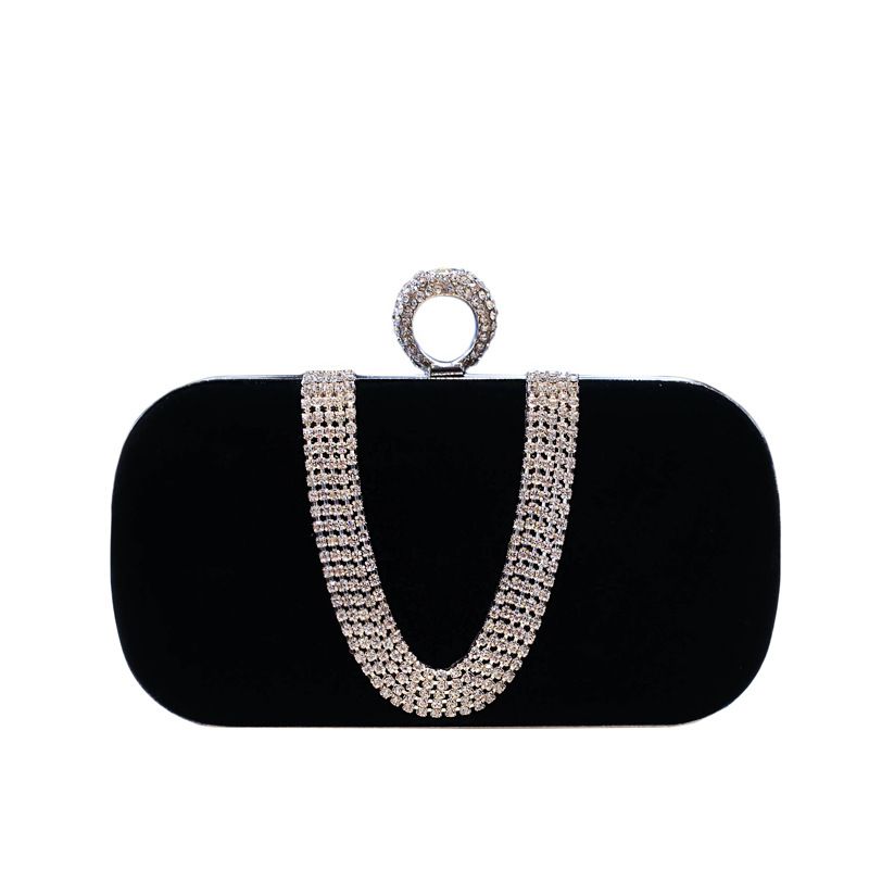 Borsa da pranzo in flanella nera, borsa da banchetto in velluto, borsa cheongsam di alta qualità._voghion.com