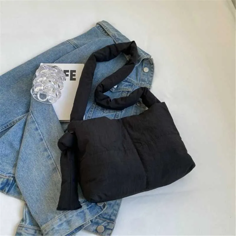 Puffer Crossbody Effen Kleur Gewatteerde Schouder Mode Veelzijdige Mini Vierkante Tas voor Meisjes VrouwenC241105_voghion.com