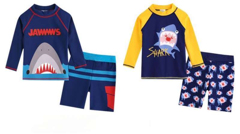 Kinder Jungen Badeanzug, Split Body Langarm Sonnenschutz Schnelltrocknend Südkorea Niedlicher Badeanzug Für_voghion.com