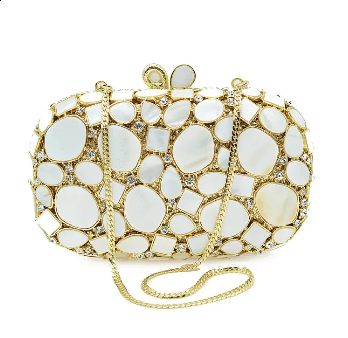Poșetă de seară cu model shell roz pentru femei, cu pietre, Minaudiere, pentru petreceri, cină, Rhie, genți de mână cu cristale, genți și clutch-uri de seară_voghion.com