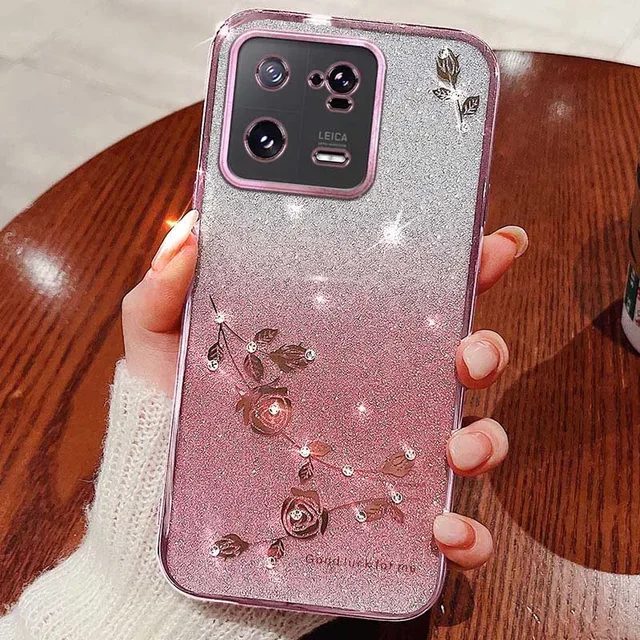 Para xiaomi 11t 12t 13t 12 13 14 pro lite ultra poco x3 f3 f5 c50 x4 f4 x5 m4 macio glitter strass caso de diamante brilhante_voghion.com