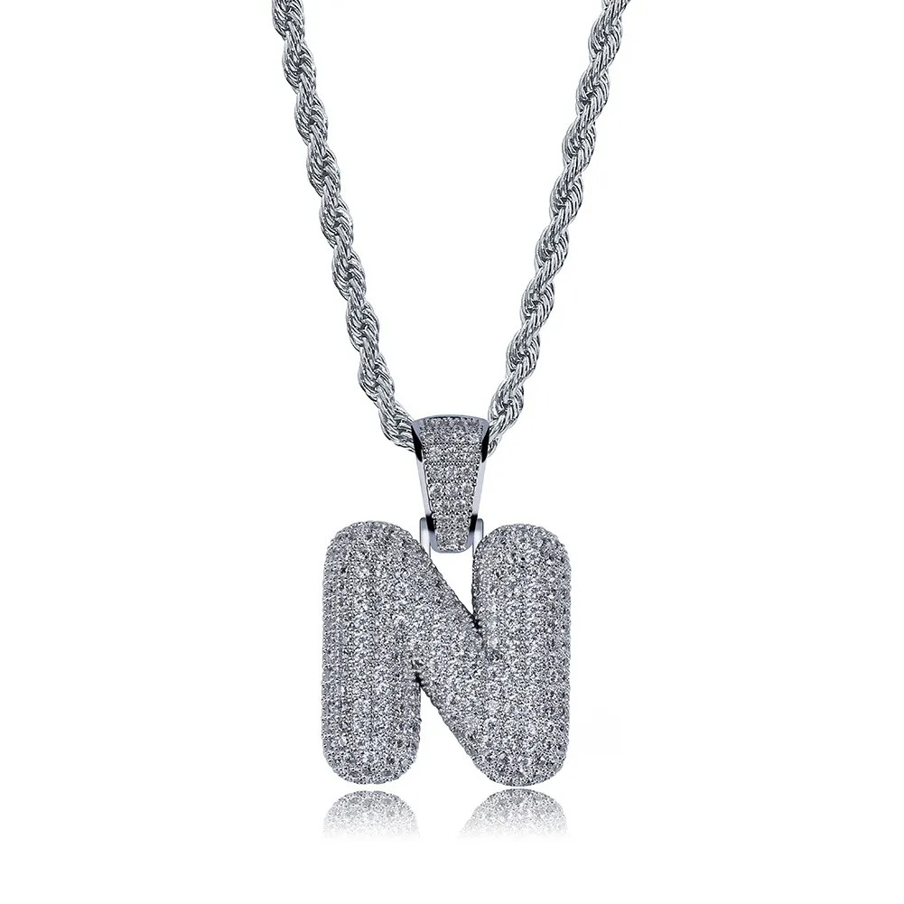 Gioielli Hip Hop da uomo, moda, collana con ciondolo a forma di lettera ghiacciata, lettere iniziali in oro, collane per uomo_voghion.com