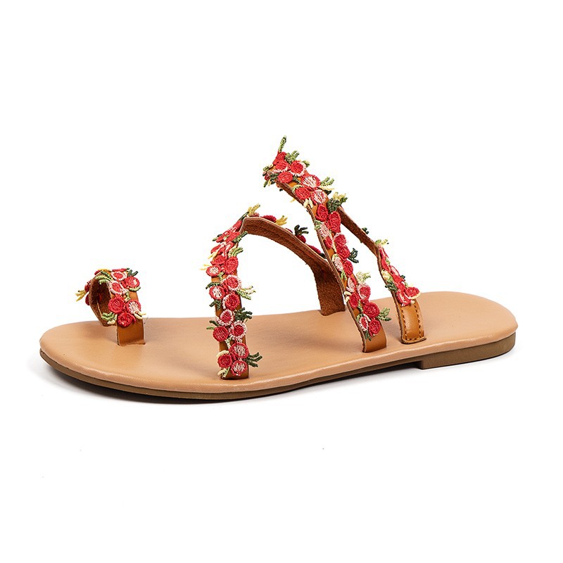 Women's fashion flower flat sandals_voghion.com