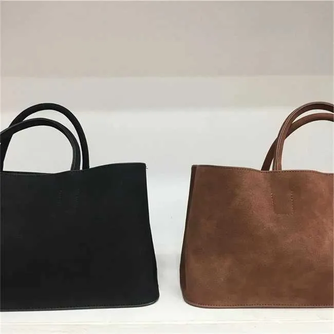 Elegant Women's Suede Tote Bag Large Capacity Commute Shoulder Bag_voghion.com