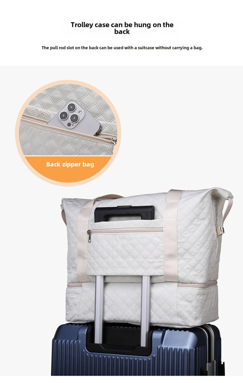 Neue modische trendige Kurzstreckenreise Kleidung aus Oxford-Stoff mit Rautengitter, Handtasche, Geschäftsreise und_voghion.com