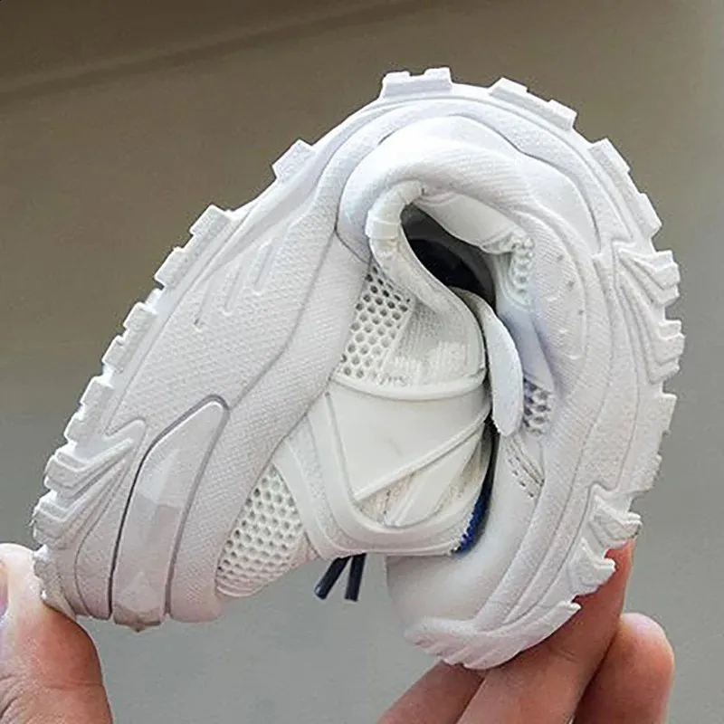 Tênis de corrida infantil para meninos e meninas, novo, casual, esportivo, confortável e respirável, branco, tamanho 26 a 37_voghion.com