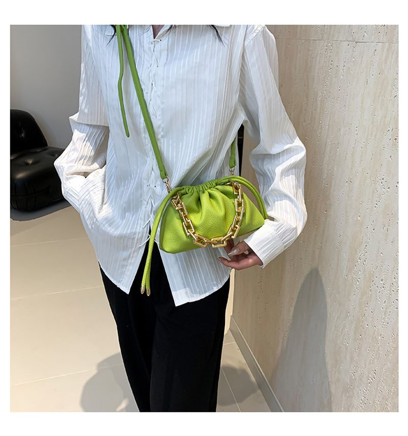 Koreanische Version der Mode-Beuteltasche 2024 neue Handtasche Litschi-Muster einfache Kette Umhängetasche Kind und_voghion.com