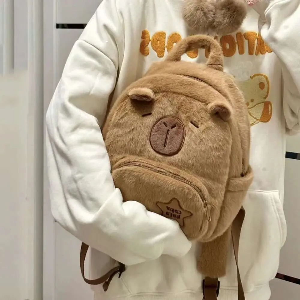Zaino kawaii capybara in peluche da donna borsa a tracolla_voghion.com