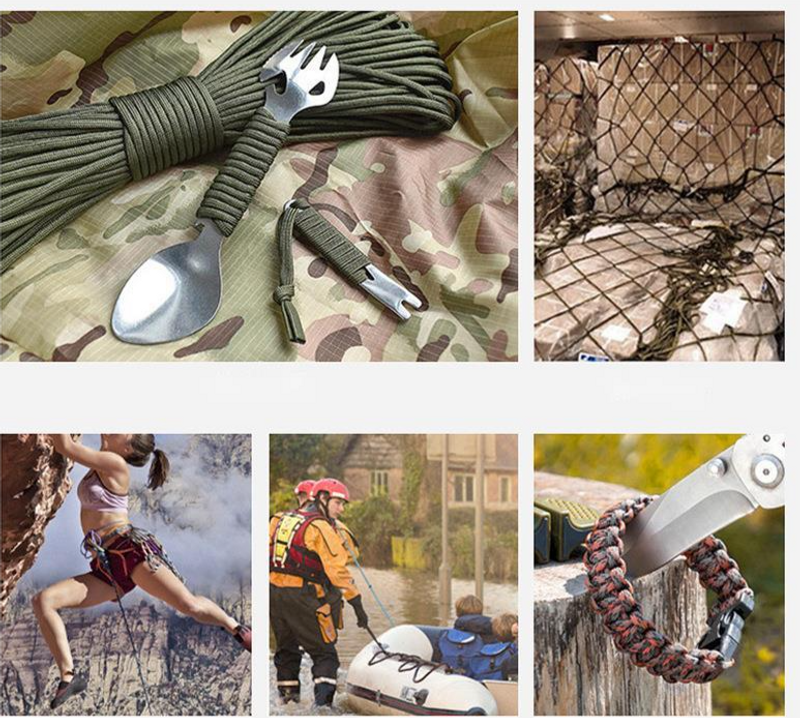 Șapte și nouă miezuri, umbrelă, cort de camping pentru supraviețuire în aer liber, cort de alpinism, frânghie țesută colorată, pentru aventură, alpinism, alpinism_voghion.com