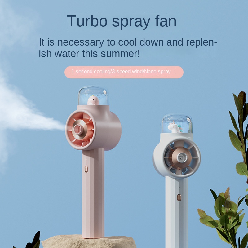 2500mAh Mini-Ventilator Tragbarer Wassersprühnebel-Ventilator Luftbefeuchter Elektrischer wiederaufladbarer USB-Luftkühlungsventilator Handventilator für den Außenbereich_voghion.com