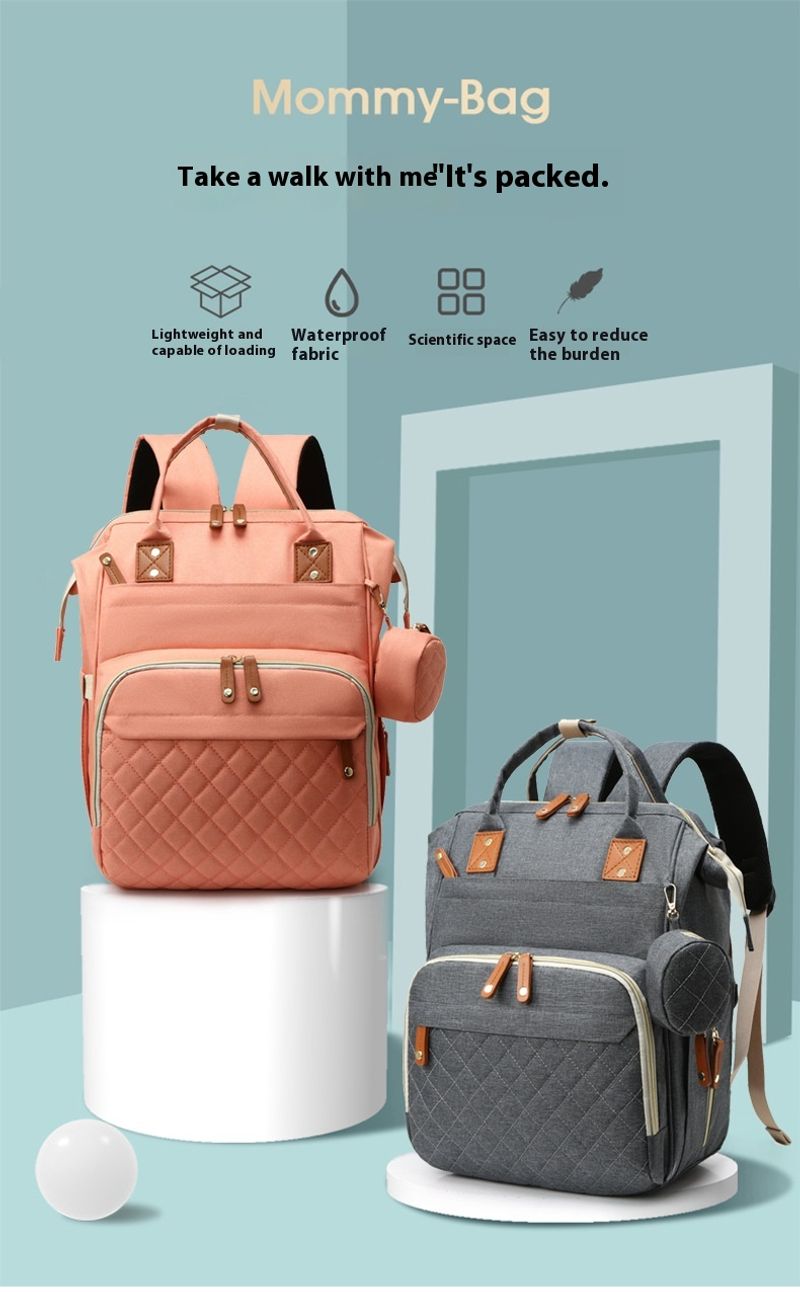 Neue tragbare Wickeltasche für Mutter und Baby mit großem Fassungsvermögen, kann als Umhängetasche bedruckt werden_voghion.com