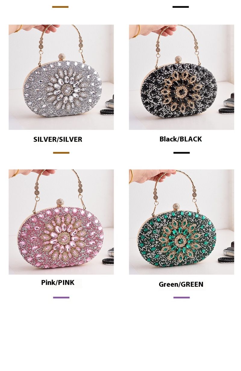 Popular Suower Fashionable Banquet Handbag Evening Dress Dia Set European And American Party Bag_voghion.com