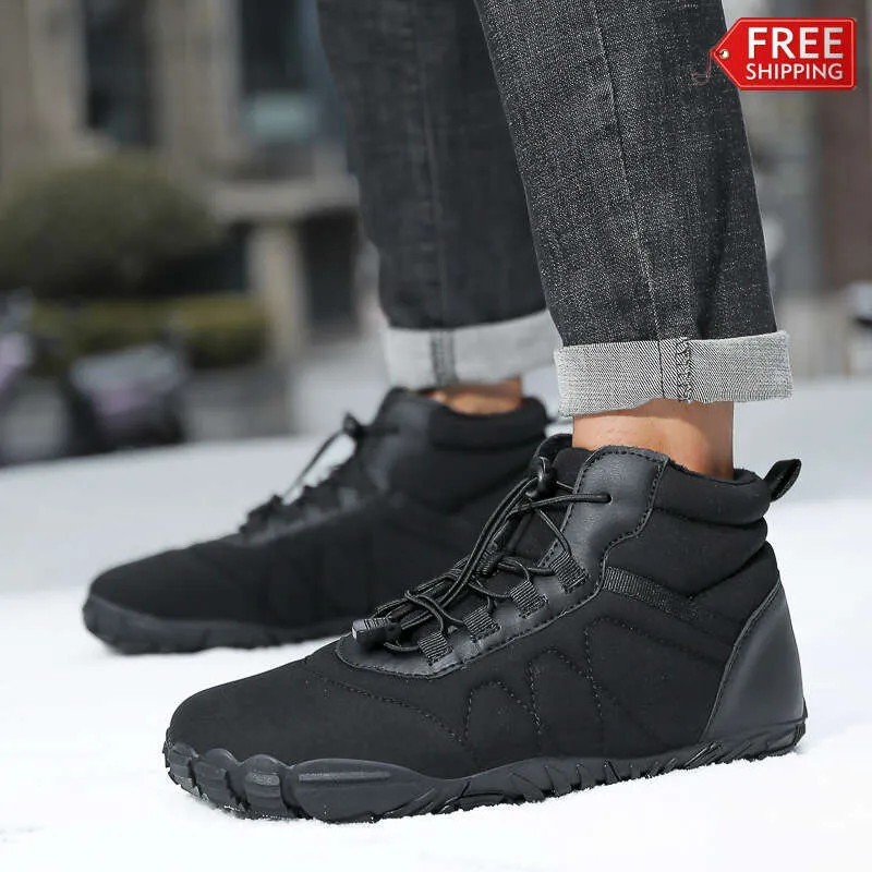 Waterproof snow boots for men and women winter high top cotton shoes warm outdoor booties with fleece sneakers free_voghion.com