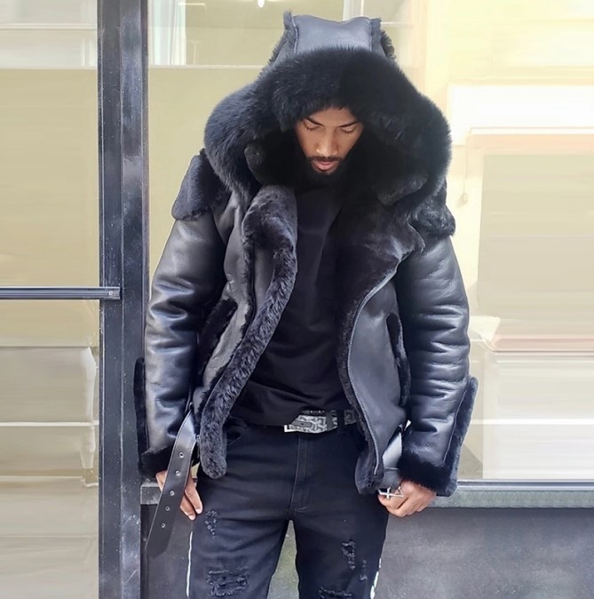 Veste de moto en cuir épais pour homme avec fermeture éclair automne et hiver W144