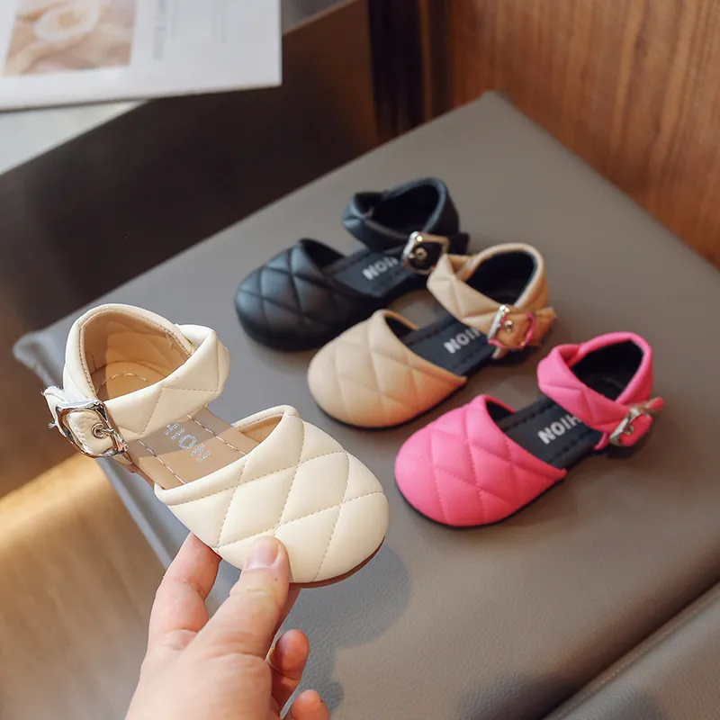 Pantofi pentru copii, fete, cu vârful închis, stil prințesă, design nou, triplu negru, mărime gratuită, livrare gratuită_voghion.com
