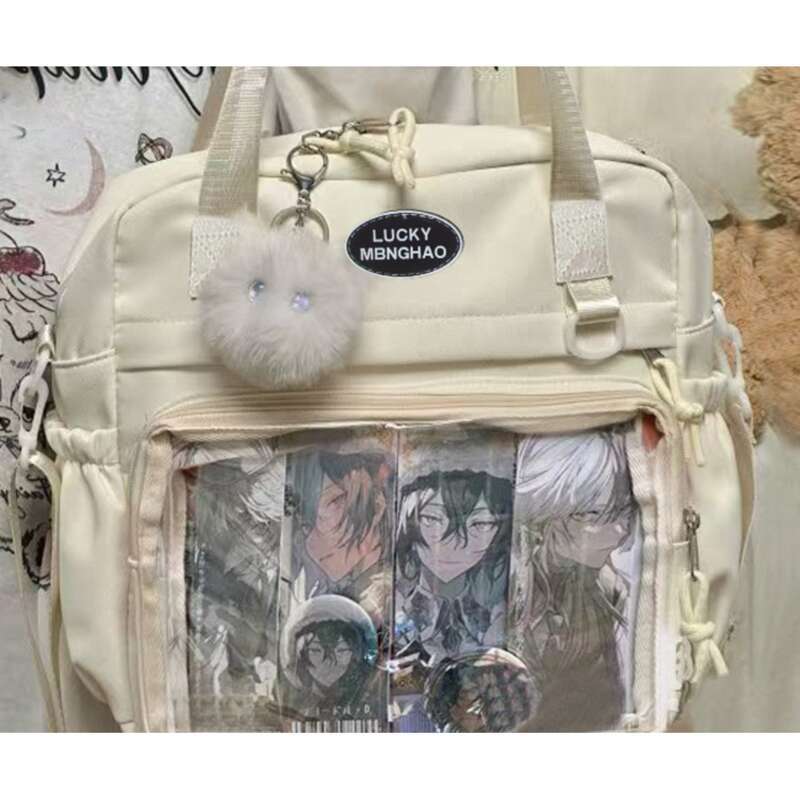 , Egyszerű, nagy kapacitású, átlátszó, csíkos, vállra akasztható, női Messenger táska babatáskához_voghion.com