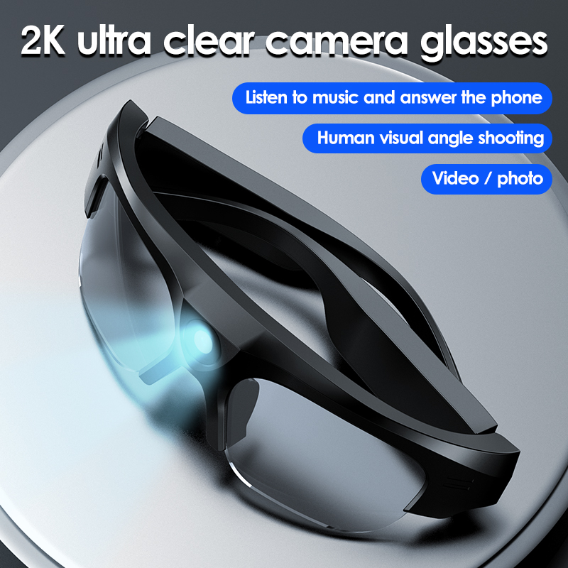Gafas 2K HD Cámara Vídeo Conducción Grabación Ciclismo Gafas Inteligentes Audio DVR Cámara Gafas de Sol Accesorios para Deportes al Aire Libre_voghion.com