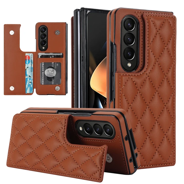 Flip Leather Wallet with Card Holder Phone Case for Samsung Galaxy Z Fold 5 4 3 Fold5 Fold4 Fold3 5G Soft Protective_voghion.com