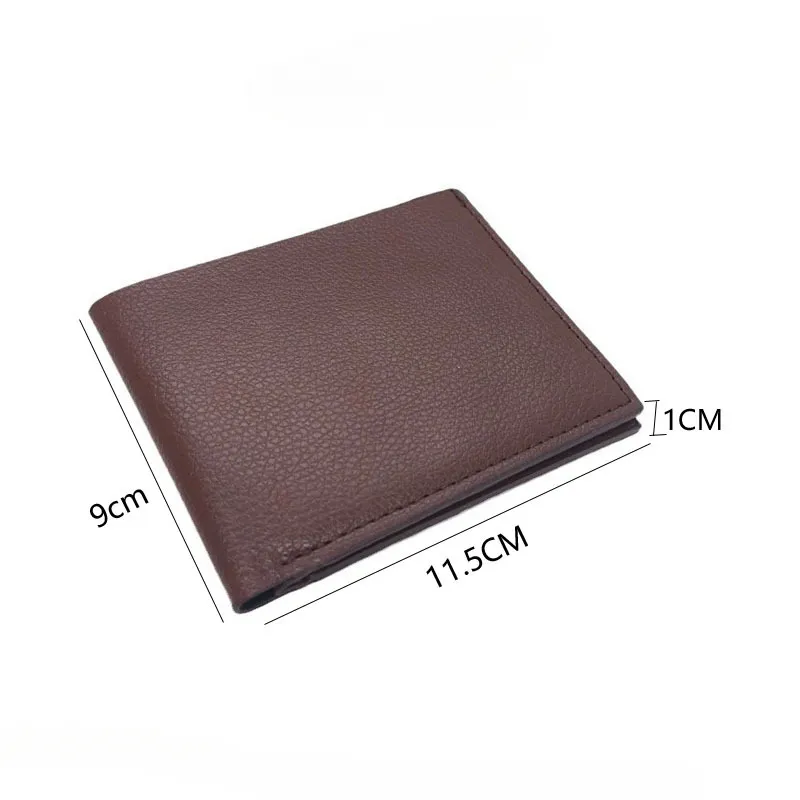 Mode für Männer Kurze PU Leder Einfache Feste Farbe Dünne Männliche Kreditkarteninhaber Kleine Geldbörsen Business Faltbare Brieftasche_voghion.com