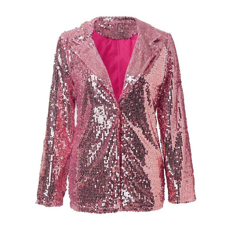 Abbigliamento da donna nuovo stile pendolare cardigan bavero manica lunga paillettes casual abito_voghion.com