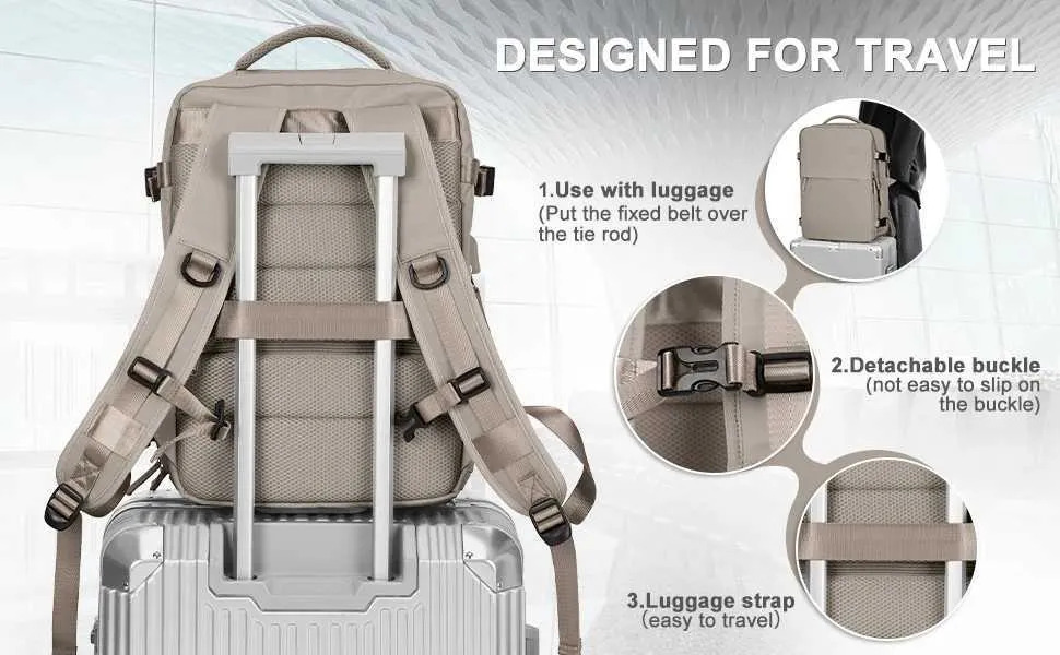 Reiserucksack für Männer und Frauen, 40 l, flugzugelassen, Handgepäck, Diebstahlschutz, Business-Laptop, großer Tagesrucksack, Weekender_voghion.com