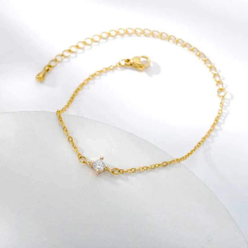 Bangle Zircon Circle Bead Bracelets For Women Stainless Steel Bracelet Summer Jewelry Couple Friends Accessories Gift_voghion.com