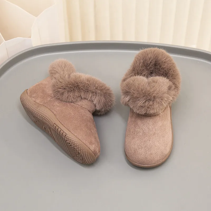 Bebek Kız Kar Çocuk Pamuklu Ayakkabılar Cutefeet Peluş Sıcak İlk Yürüteçler Kaymaz Bebek Botları 12 - 17 Numara_voghion.com
