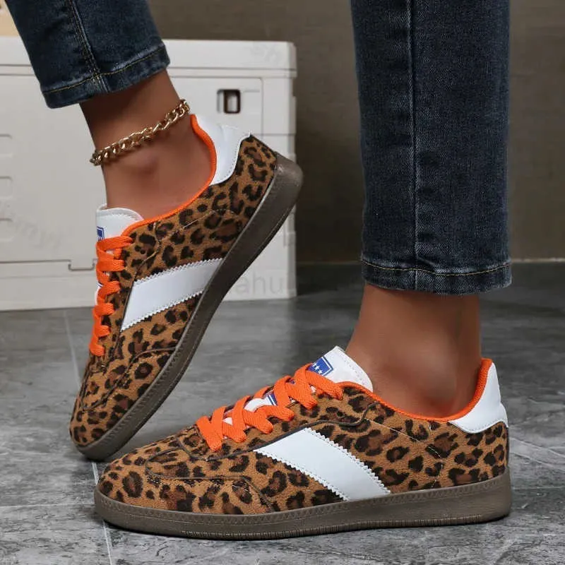 Leopard Print Women Outdoor Classic Retro Trainers Walking Sneakers Fashion Free Shipping New Lace Up Non-Slip Casual_voghion.com