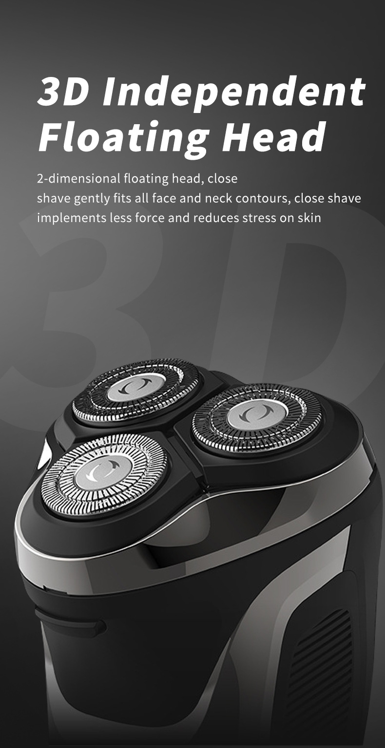 Rasoir électrique portable pour barbe pour hommes, lame flottante lavée à l'eau pour tout le corps, aspiration magnétique, meilleure vente transfrontalière_voghion.com