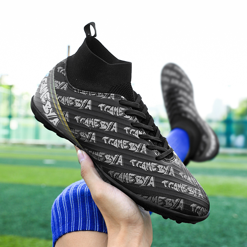 Männer Outdoor Hot Sale Ultraleicht Fussballschuhe High-Top FG/TF Professionell Laang Spikes Knöchel Unisex Komfort Fussball_voghion.com
