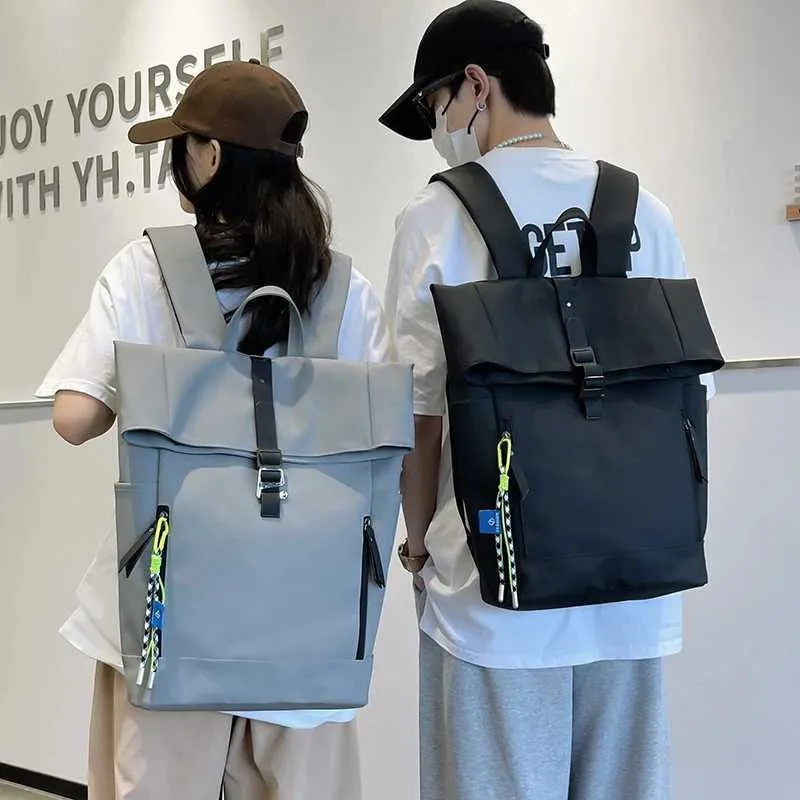 Damen Freizeit Großer Rucksack Männer Laptoptasche Ladys Nylon Roll Top Männlich Reisetasche Port Schulrucksäcke Für Teenager_voghion.com