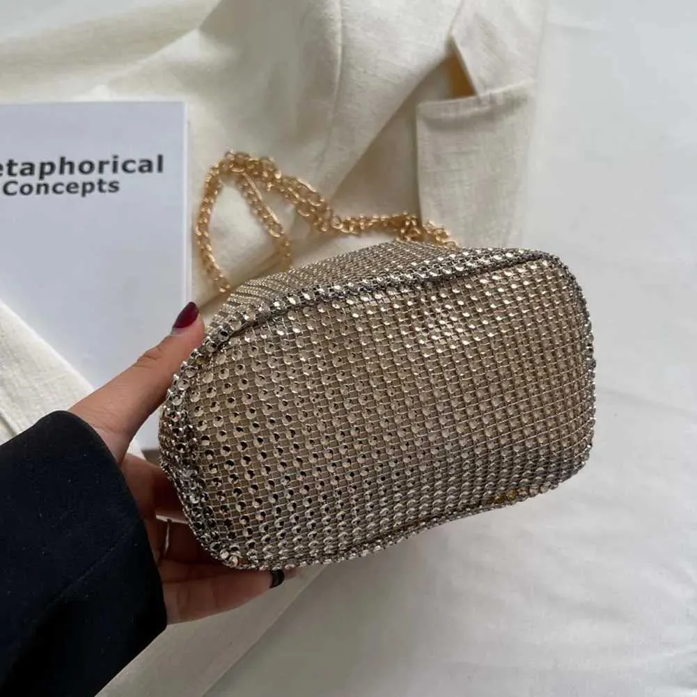 Moda Rhie Handbags Shiny Dia Bucket Wedding Party Shoulder Underarm Bag per le donne Shoppin241211_voghion.com