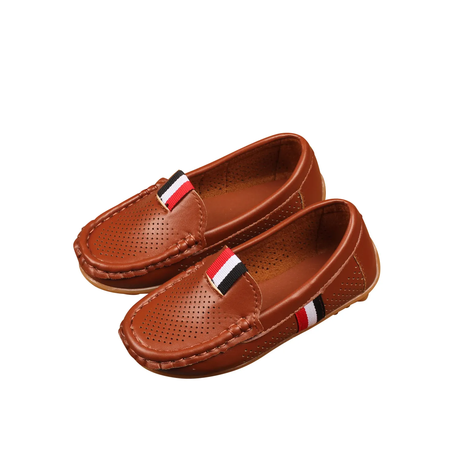 Kinder PU Leder Jugend Casual Style Weiche Bequeme Halbschuhe Schlupfschuhe Kleinkinder Schuhe Größe 21 - 36_voghion.com