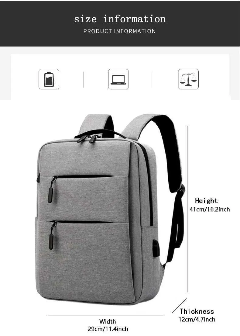Laptoptaske med lynlås i flere lag, 13, 14, 15 tommer, computerrygsæk, unisex rejserygsæk, C241031_voghion.com