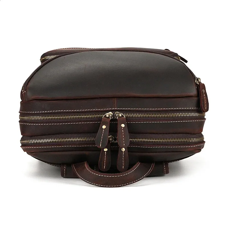Mochila para portátil de 14" y 15,9" de piel auténtica para hombre, de piel de Caballo Loco, 240902_voghion.com