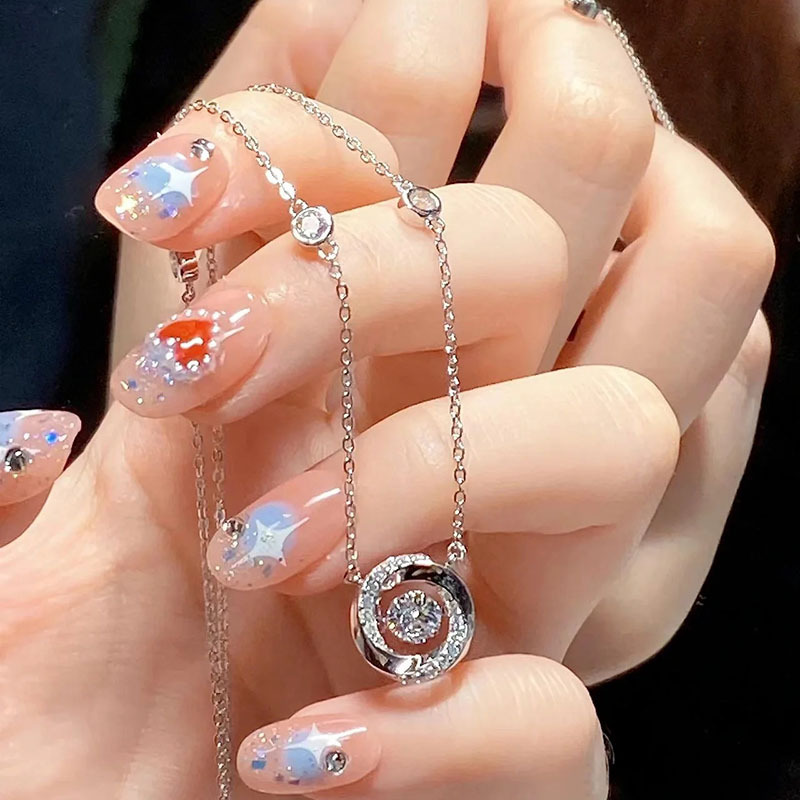 Beating Heart Three Second Heartbeat Pendant Necklace for Women, Light Luxury,  Dynamic Clavicle Chain