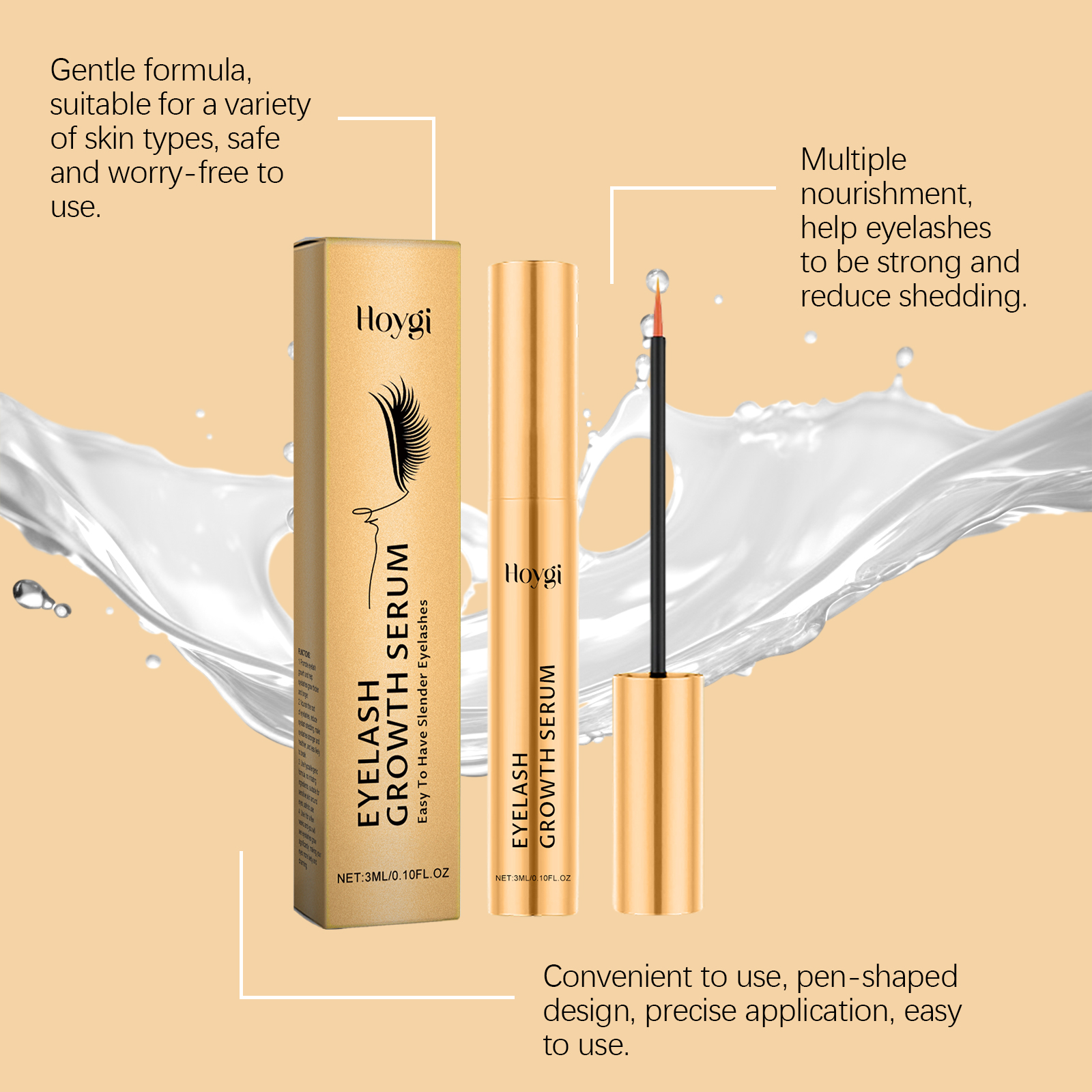 Hoygi Gentle Nourishing Mascara Natuurlijke krul Langdurige formule die niet uitveegt Met definiërende borstel Voor dagelijks gebruik_voghion.com