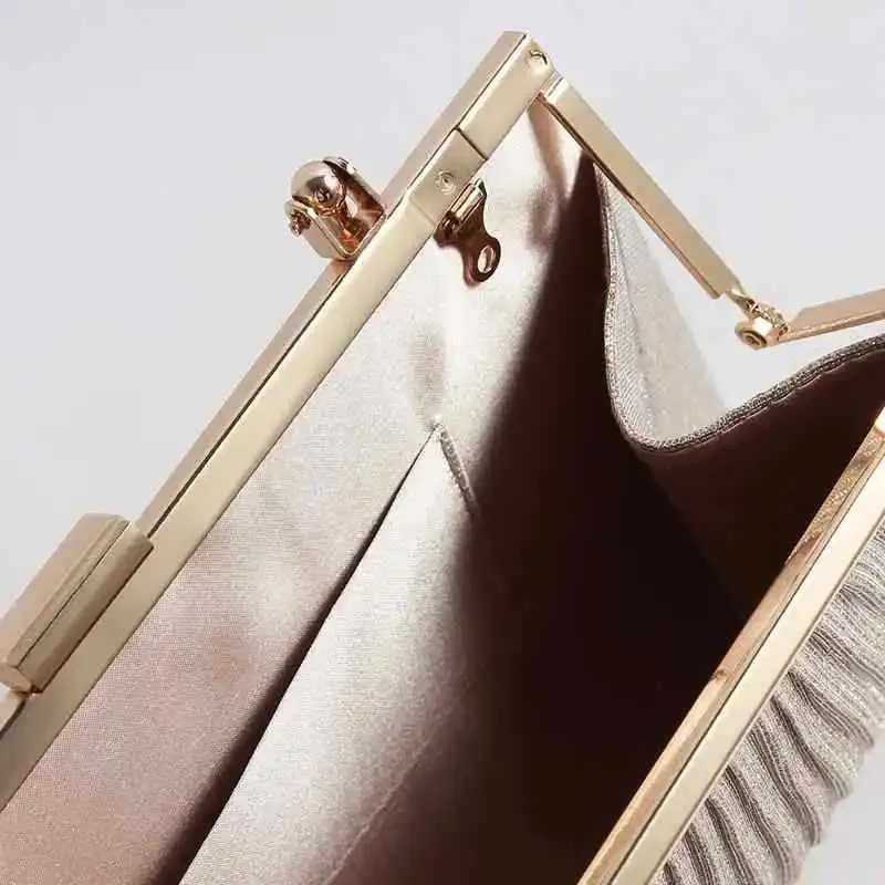 Heißer Verkauf Mond Aprikose Abend Kupplung Partei Kette Schulter Tasche Weibliche Pailletten Hochzeit Geldbörse Handtasche für WomenC241211_voghion.com