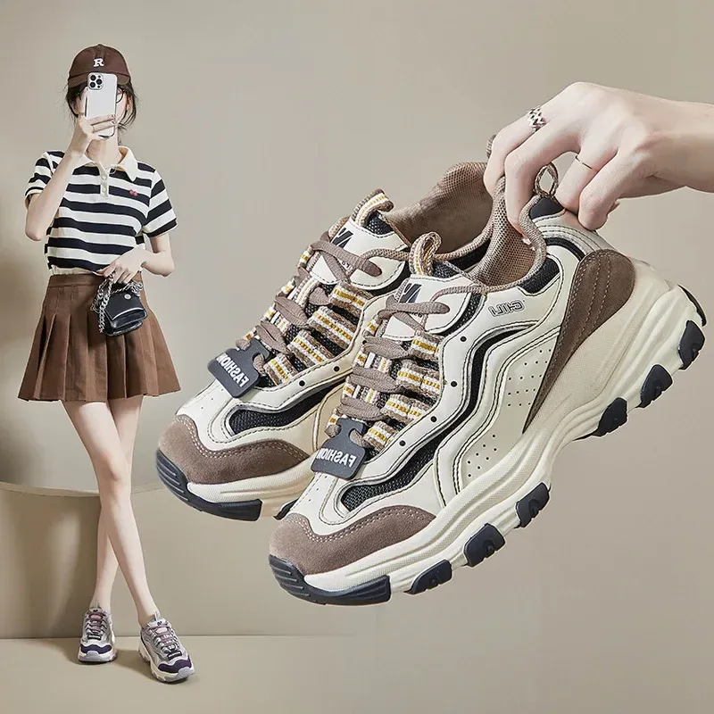 Women Chunky Sneakers New Thick Bottom Platform Ladies Woman Casual Fashion Sports Running Shoes_voghion.com