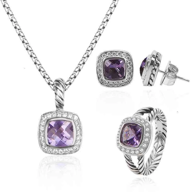 și cercei colier la modă set granat designer bijuterii cu diamante Stud femei nuntă petrecere_voghion.com
