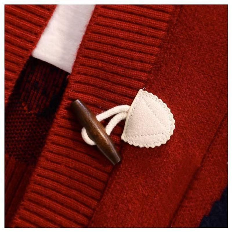 Women's Clothing Fat mm stylish horn button letter sweater jacket for women autumn and winter new large size loose lazy_voghion.com