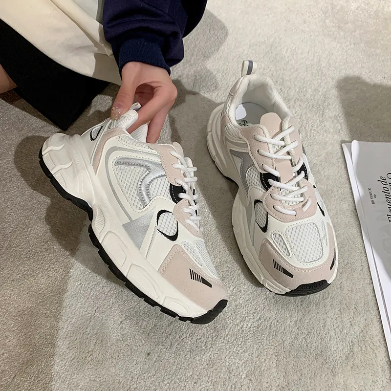 Dad Sneakers Thick Sole Height Increasing Sports Walking Shoes_voghion.com