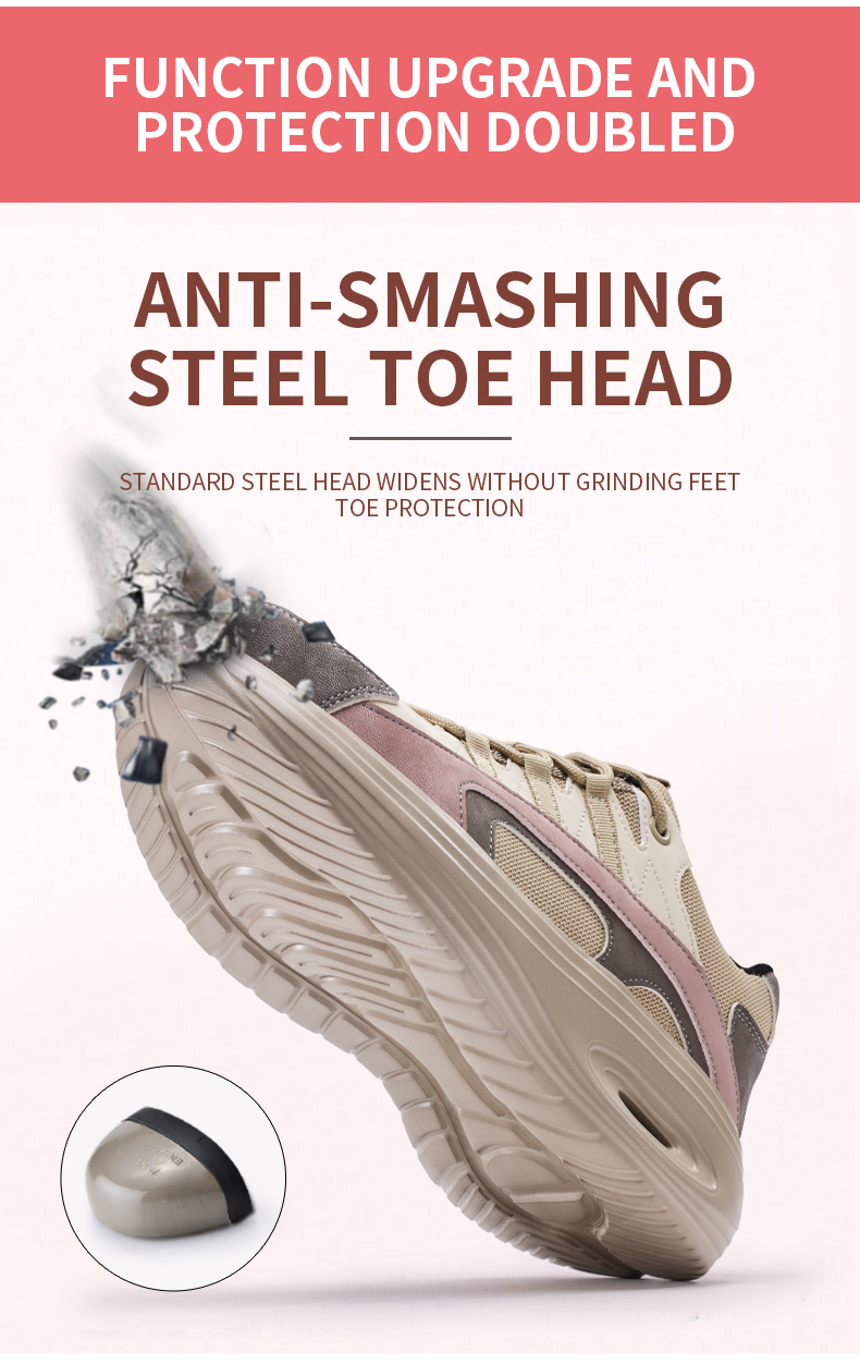 Scarpe antinfortunistiche GUYISA da donna con punta in acciaio, scarpe da lavoro leggere e morbide F129_voghion.com