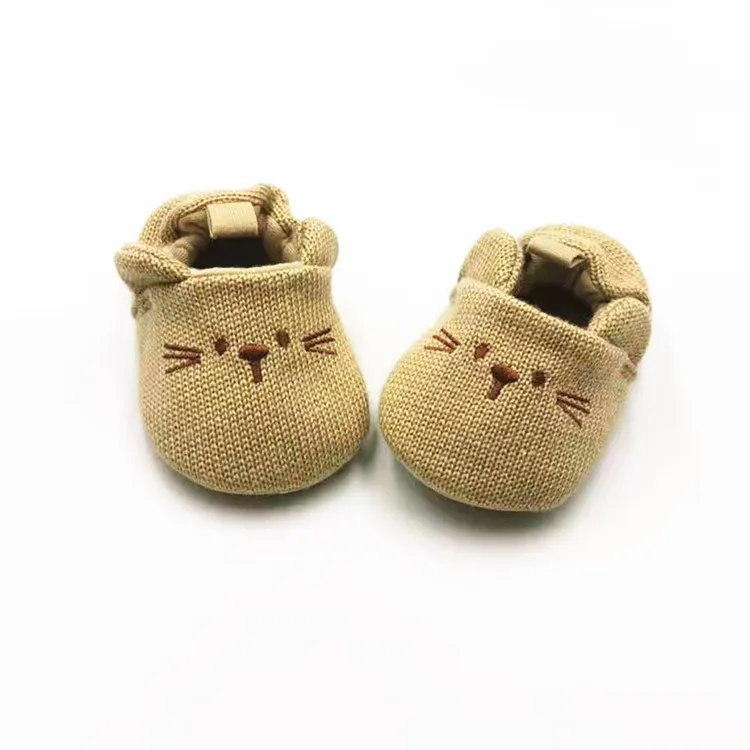 Adorabil pentru sugari Toddler băiat fată tricotată pătuț pantofi Cutefeet drăguț desene animate anti-alunecare Prewalker Baby papuci 0-18 luni_voghion.com